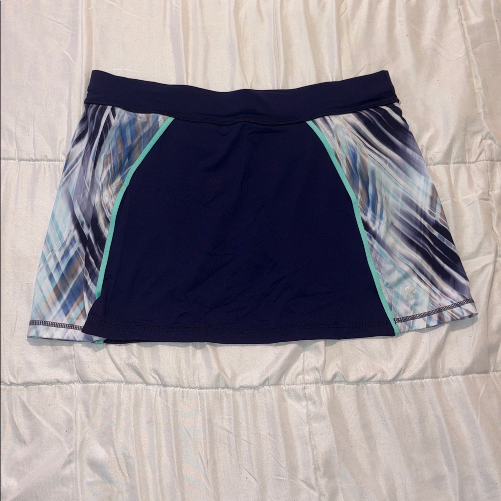 Sofibella Navy Blue and Patterned Athletic tennis Skort